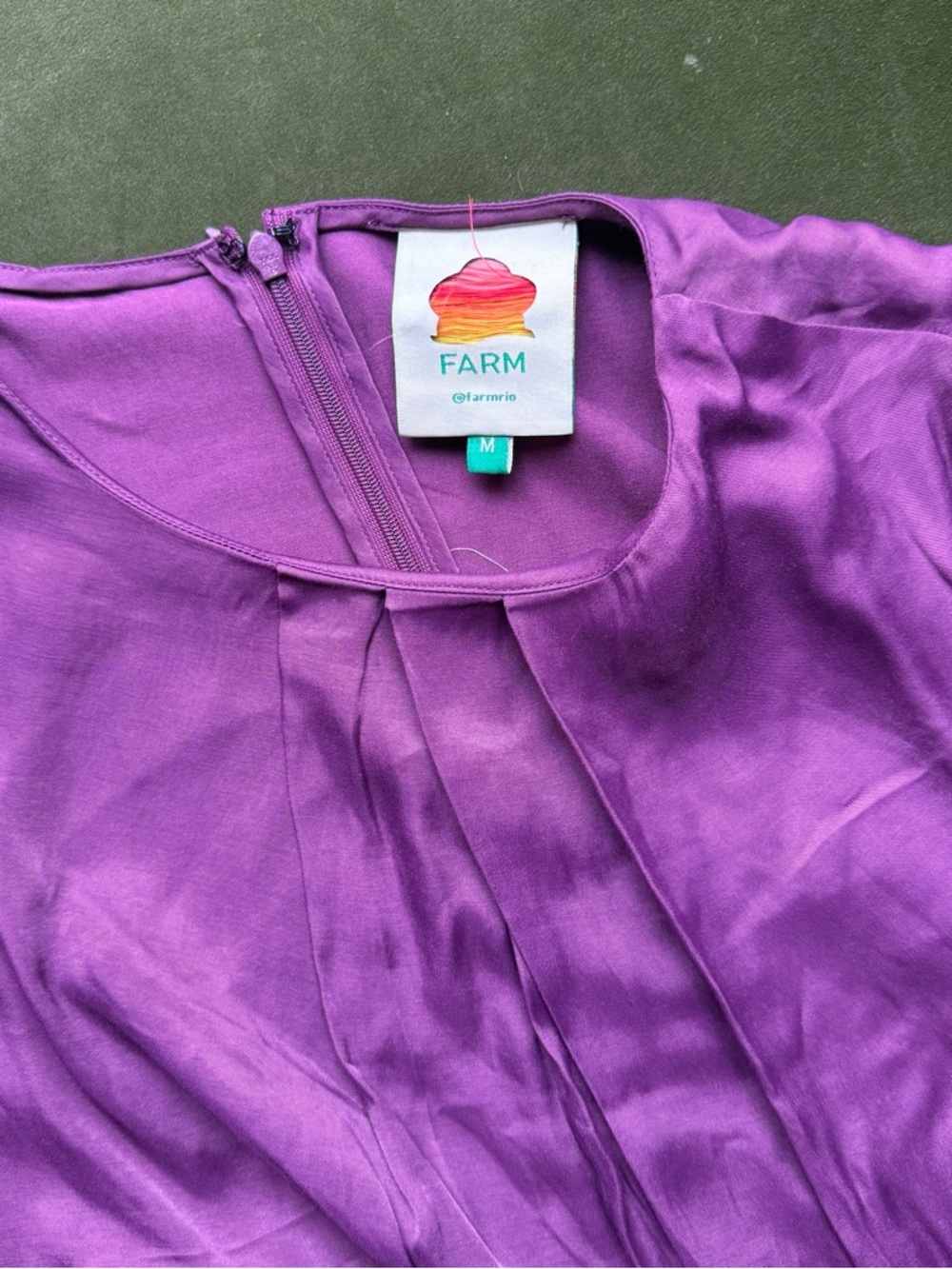 Farm Rio Purple Blouson Solid Midi Dress, Size M , GUC - Picture 3 of 4
